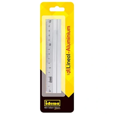 Afbeelding van Idena 602121 aluminium liniaal, 15 cm, zilver, 1 stuk