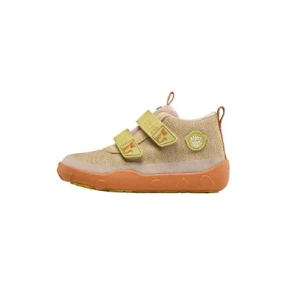 Afbeelding van Affenzahn Superzacht Buddy leren blotevoetenschoenen met klittenbandsluiting voor warme en droge dagen in de lente, zomer herfst, maat 21 32, Beige kat, 30 EU