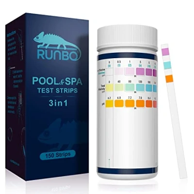 Afbeelding van RUNBO 3 in 1 zwembad teststrips voor spa 150 staafjes watertestset nauwkeurige chemische tester gratis chloor broom alkaliteit pH