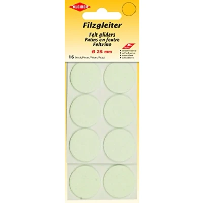 Afbeelding van Kleiber Viltglijders, 28 mm, wit, 18 x 8 1 cm