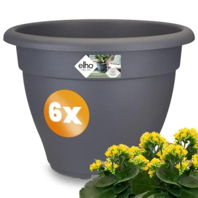 Afbeelding van Gardebruk Bloempot Torino Campana Set van 2 Rond 35x25cm Antraciet