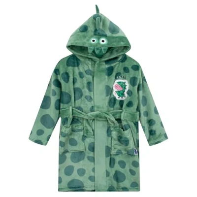 Afbeelding van Peppa Pig Badjas van fleece voor jongens, kamerjas George Pig, Groen