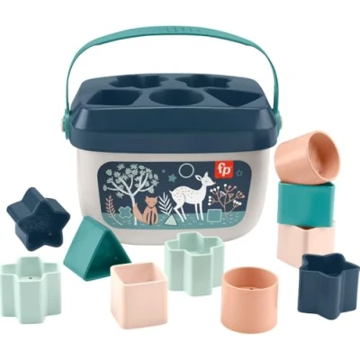 Afbeelding van Fisher Price HJP20 Mijn vormsorteerder, veulen, doos met 10 blokken om te leren sorteren en stapelen, speelgoed voor baby&#039;s kinderen van 6 maanden.