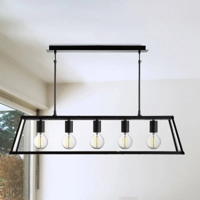 Afbeelding van 5 lamps lantaarn hanglamp Voyager