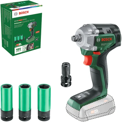 Afbeelding van BOSCH UniversalImpactDrive 18V 350 accu draaislagmoeraanzetter met moerenset in kartonnen doos (zonder en lader) 06039803
