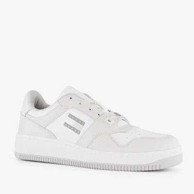 Afbeelding van Tommy Jeans Retro Basket Cupsole Tumble Sneakers laag, Heren, Maat: 44, Stratus grey Leer