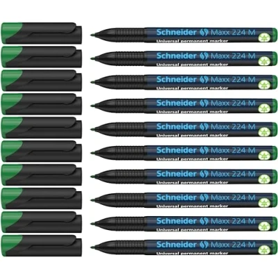 Afbeelding van universele marker Schneider Maxx 224 M permanent groen doos met 10 stuks