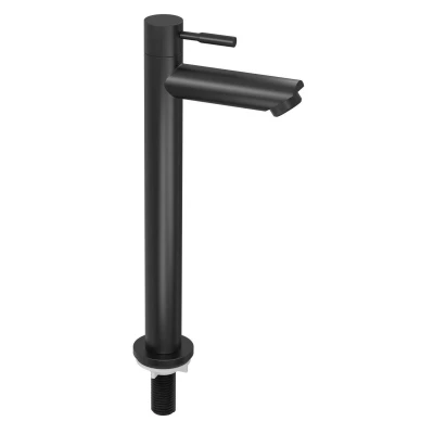 Afbeelding van INK Fonteinkraan 26.9cm koudwater messing Mat Zwart