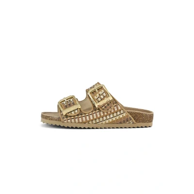 Afbeelding van Colors of California Sandalen beige Raffia Dames Maat 38