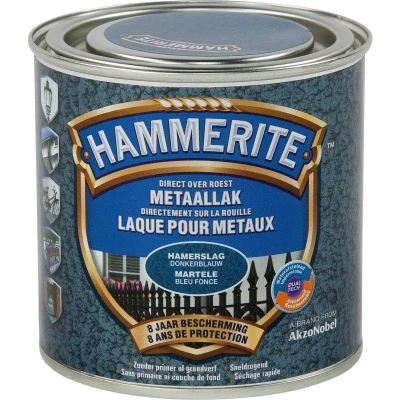 Afbeelding van Hammerite Metaallak Hamerslag Donkerblauw 0.25L
