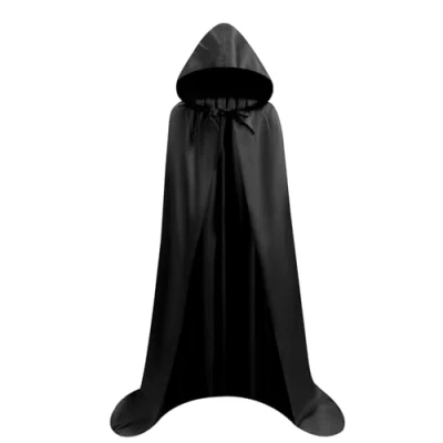 Afbeelding van Proumhang Cape met capuchon, zwart, kostuum voor volwassenen, Halloween, carnaval, Kerstmis