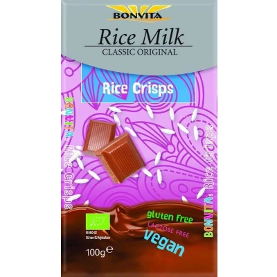 Afbeelding van BonVita Ricemilk Chocolate Rice Crisps 100GR
