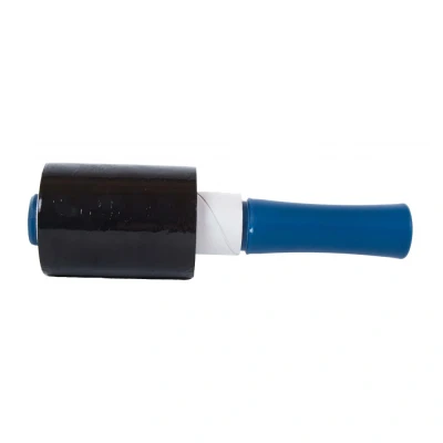 Afbeelding van Kortpack Zwarte Ministretchfolie 23 My X 10 Cm 150 Mtr Zwart (40 Rollen + Afroller)