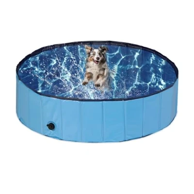 Afbeelding van Relaxdays hondenzwembad 120x30 cm zwembad middelgrote honden afvoerdop kunststof