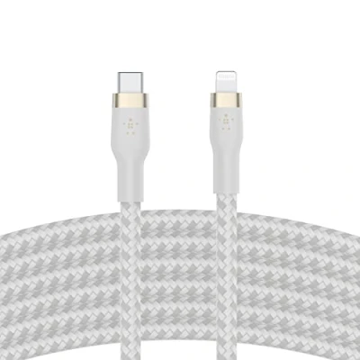 Afbeelding van Belkin BOOST CHARGE™ Braided USB C naar Apple iPhone Lightning 3m Wit