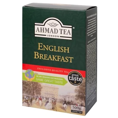 Image de Ahmad Tea Feuilles en vrac, thé anglais petit déjeuner, noir, 1 paquet de 500 g vrac