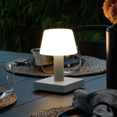 Afbeelding van LED tafellamp Monaco voor buiten accu, wit