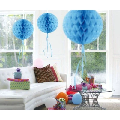 Image de Ballon de nid d&#039;abeille bleue 30cm par unité