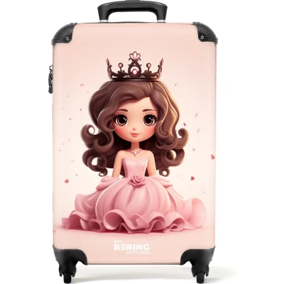 Afbeelding van NoBoringSuitcases.com® Kinderkoffer meisje prinses Trolley koffer kind 55x35x25