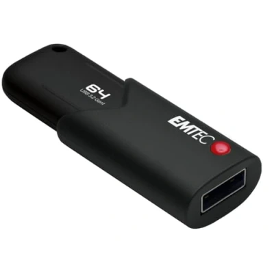 Afbeelding van Emtec USB stick 3.0 (3.2) Click Secure B120 64 GB Flash Drive Externe opslag Lezen 100Mb/S Schrijven 20Mb/S Met AES256 Bits FIPS140 2 encryptiesoftware Zwart