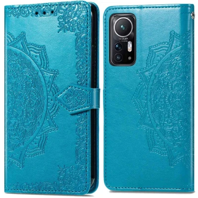 Afbeelding van iMoshion Hoesje Geschikt voor Xiaomi 12X / 12 Met Pasjeshouder Mandala Bookcase Turquoise