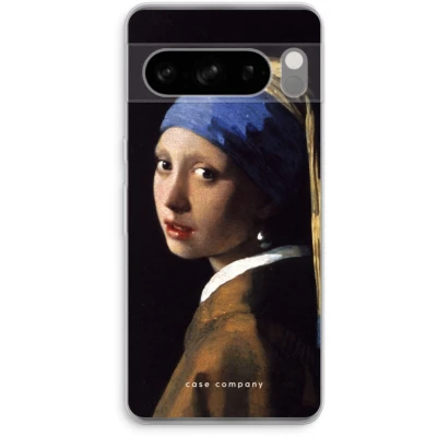 Afbeelding van Case Company® hoesje geschikt voor Google Pixel 8 Pro The Pearl Earring Soft Cover Telefoonhoesje Bescherming aan alle Kanten en Schermrand