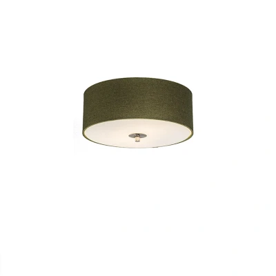 Afbeelding van QAZQA Landelijke plafondlamp groen 30 cm Drum Jute