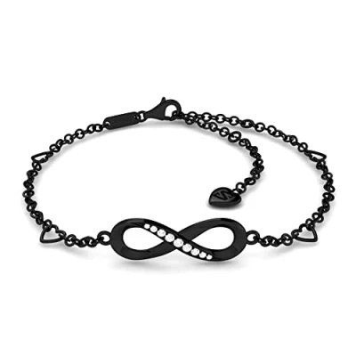 Afbeelding van SERASAR Infinite Sign Sterling Zilveren Enkelbandje [Infinity] Zwart 925 Sieraden