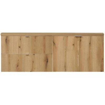 Afbeelding van Wastafelonderkast met lades en deuren Newport 59x160x40 cm eikenkleurig [en.casa]