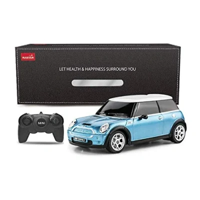 Afbeelding van Mini Cooper Afstandsbediening Radio Controlled Car 1:24 Scale Model Elektrisch Speelgoed R/C Blauw by Rastar