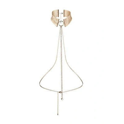 Image de BIJOUX INDISCRETS Desir Metallique Collier en Mailles Métalliques, Chaines Ajustables &amp; Accessoire de Bondage, Doré