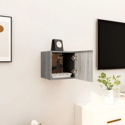 Afbeelding van Tv wandmeubel 30,5x30x30 cm grijs sonoma eikenkleurig