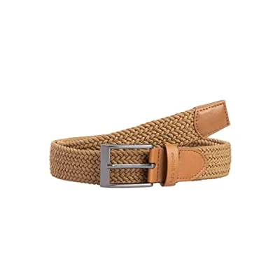 Afbeelding van Redbridge Elastische riem voor dames en heren, gevlochten, stretchriem, uniseks, Kameel.