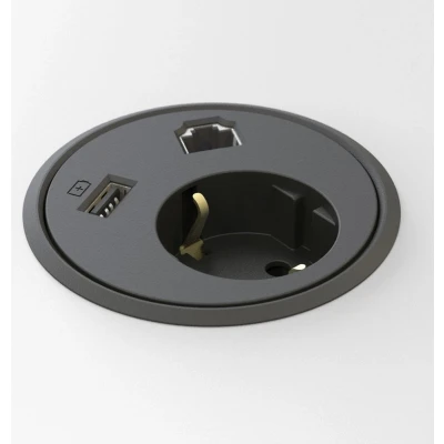 Afbeelding van NoName, Stekkerdoos, Powerdot Zwart (1 x, CEE 7/3, 1.25 m)