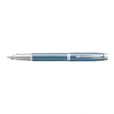 Afbeelding van Parker IM Premium vulpen, fijn, in giftbox, blue (blauw/zilver) vulpen