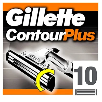 Afbeelding van Gillette ContourPlus Scheermesjes (10 Stuks) Voor Mannen, Met Lubrastrip, 3 Mesjes, Navulmesjes, Past In Brievenbus