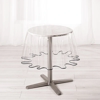 Image de douceur d&#039;intérieur, Nappe Cristal Ronde (Diamètre 180 cm) Garden Anthracite, PVC