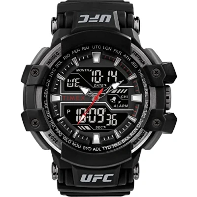 Afbeelding van Timex Herenhorloge, analoog, digitaal, kunststof armband, UFC Combat, zwart, zwart., armband