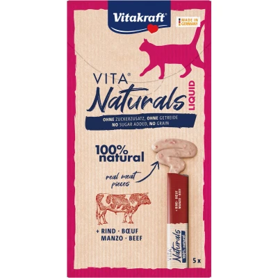 Afbeelding van Vitakraft Naturals Liquid Snack Kattensnack Rund 5 stuks