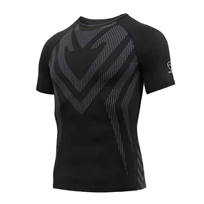 Afbeelding van AMZSPORT Compressieshirt met korte mouwen voor heren, sneldrogend T shirt