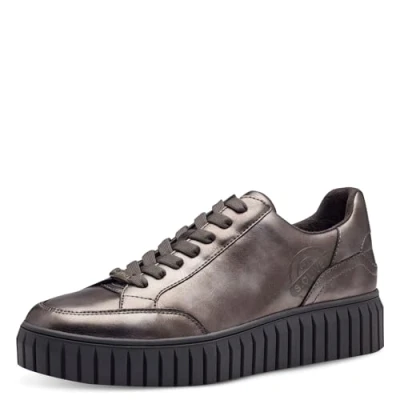 Afbeelding van s.Oliver Sneakers laag, Dames, Maat: 39, Gunmetal Kunststof
