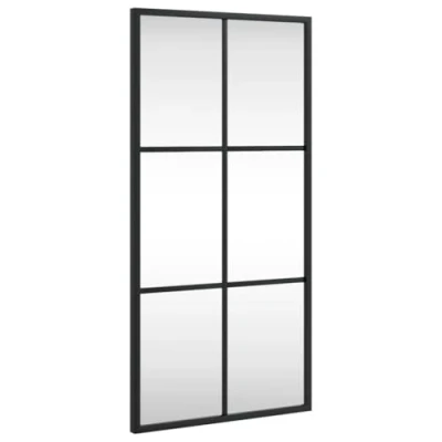 Afbeelding van Wandspiegel rechthoekig 30x60 cm ijzer zwart