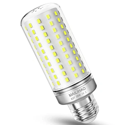 Afbeelding van MAILIHAO 1 x E27 led maïslamp, 25 W, koudwit, 6000 K, 1900 lm, 200 komt overeen met gloeilampen, kandelaar, E27, 360 graden, brede stralen, niet dimbaar