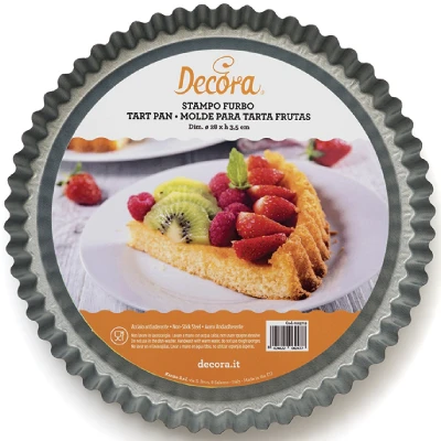 Afbeelding van Decora, 0070031 taartvorm van staal met antiaanbaklaag, rond, Ø 28 x 3 cm, gemakkelijk te vullen, professioneel design