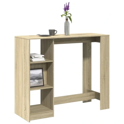 Afbeelding van vidaXL Bartafel met schap 124x46x103,5 cm hout sonoma eikenkleur