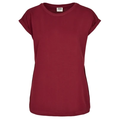 Afbeelding van Urban Classics Extended Shoulder TEE Tshirt basic Bordeaux, Dames, Maat: 5XL, Bordeaux