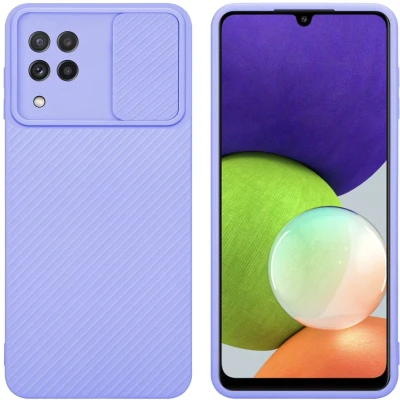 Afbeelding van Cadorabo Hoesje geschikt voor Samsung Galaxy A22 4G in Bonbon Paars Beschermhoes van flexibel TPU silicone Case Cover en met camerabescherming