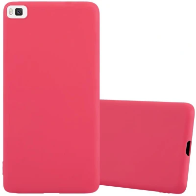 Afbeelding van Cadorabo Hoesje geschikt voor Huawei P8 in CANDY ROOD Beschermhoes gemaakt van flexibel TPU silicone Case Cover