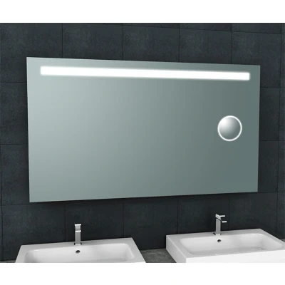 Afbeelding van Wiesbaden Tigris spiegel rechthoek met LED en scheerspiegel 140 x 80 cm