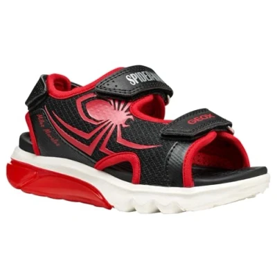 Afbeelding van Geox Light UP Spider MAN Sandal Ciberdron Sandalen voor kinderen, Maat: 28, Black/red Imitatieleer/ textiel